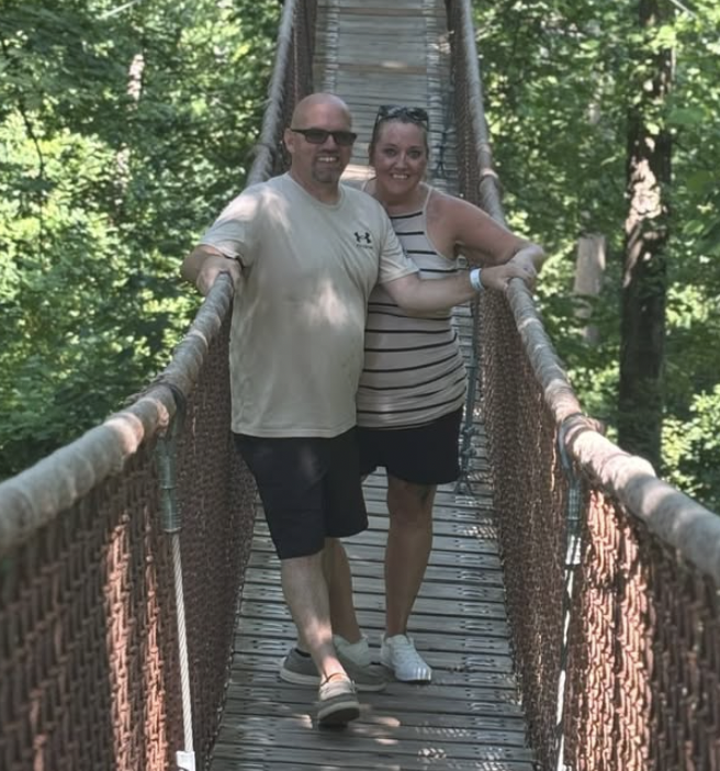 Patty Brown Darren McClure suspension bridge Dayton Ohio